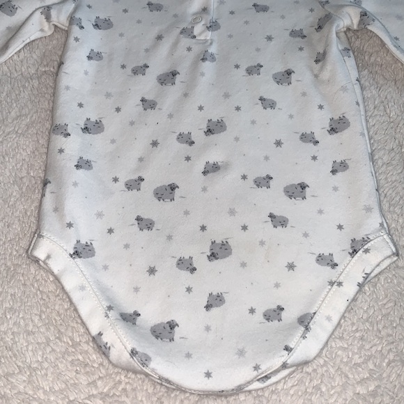 Janie and Jack Ivory Lambs Bodysuit Onesie GUC 6-12M - Picture 6 of 10